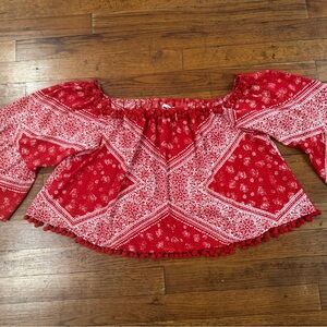 Tularosa Cherry Alexa Red Off-Shoulder Women's Top